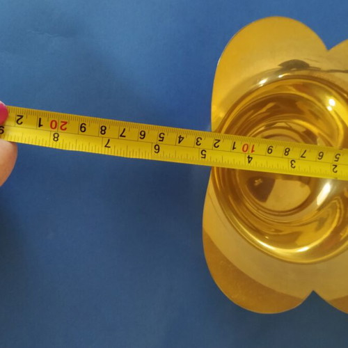 Vintage gold color double candle holder and decorative bowl set