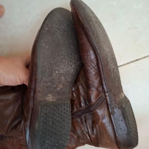 Brown leather vintage boots size 38, refurbished