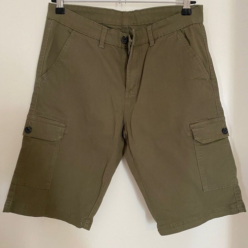 Men's cargo shorts used, Medium, green, slim fit