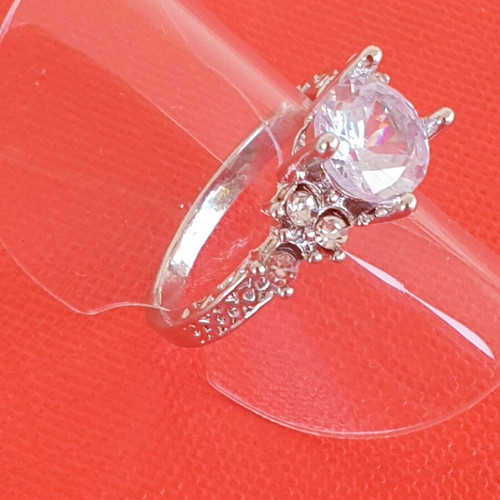 Ring stainless steel 316 with white zircon size 54 like new