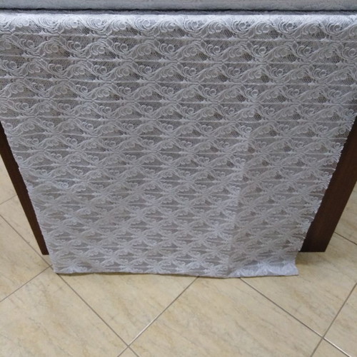 Curtain fabric lace white new, sold by the meter