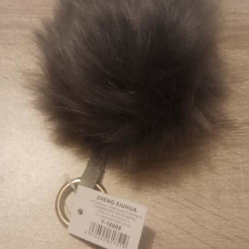 Bag or keychain charm new, gray color