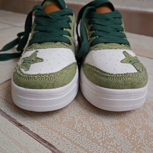 Shein women's sneakers with green star patches