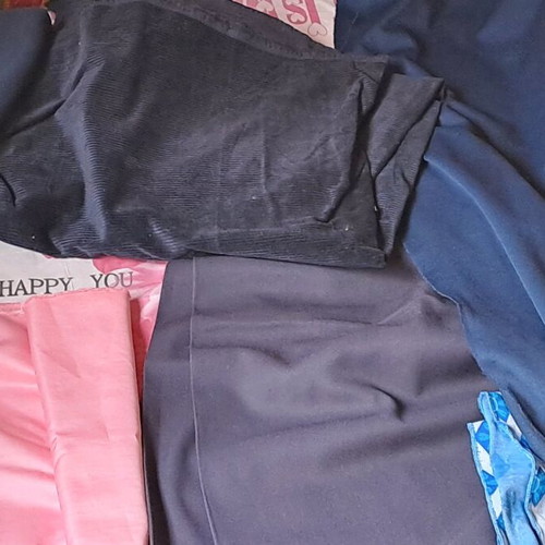 Various fabrics used, pack
