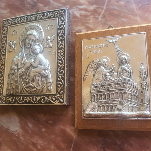 Virgin Mary religious icons, set of 2