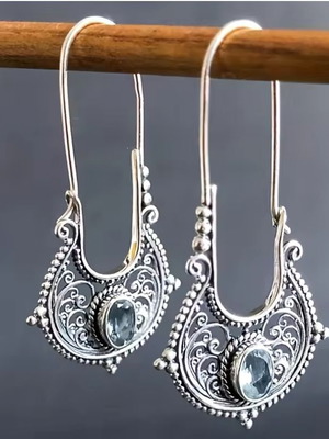 Inox boho earrings new, silver