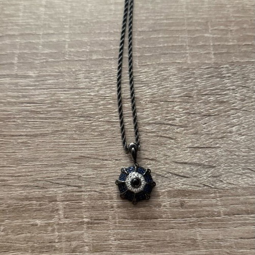 Apporo Evil Eye Necklace used with cz stones and black gold plating