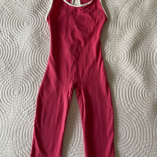 Children's 3/4 Cotton One-piece for Rhythmic Gymnastics, like new, red, size 116 cm