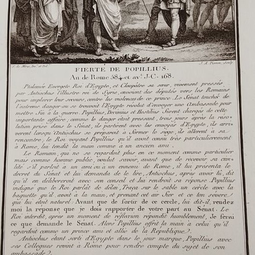 Χαλκογραφία Fierté de Popillius, ιστορική σκηνή 1790