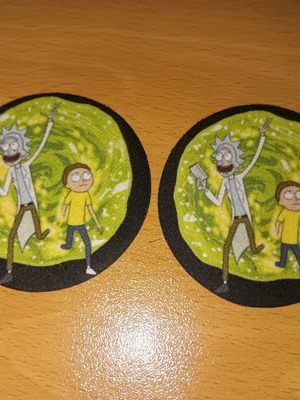Rick and Morty set of 2 coasters for glasses and cup holder, new