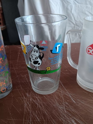 Set of three glasses used