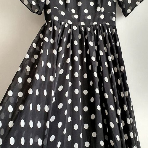 Polka Dot Long Dress new, size S, black