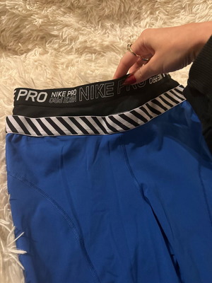 Nike leggings deep blue with mesh waist like new