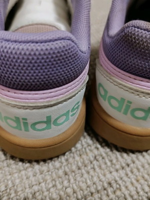 Adidas kids sneakers used size 32, leather, white and pink