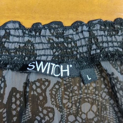 Switch blouse semi-transparent like new, size L, black and gray