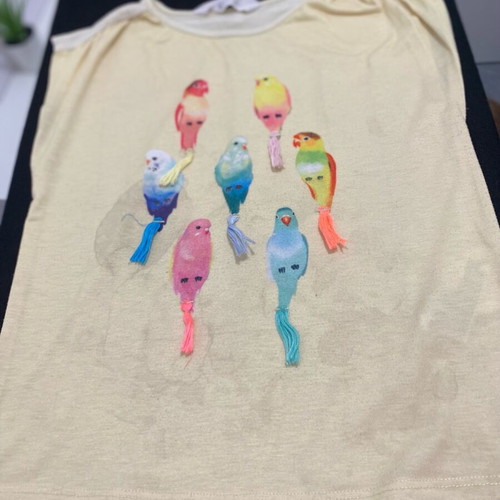 Girls' blouse H&M 128 used with birds design