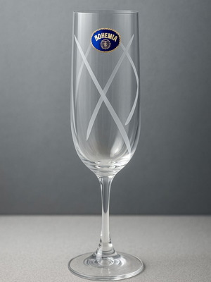 Bohemia Crystal champagne flutes new, set of 12, 190 ml
