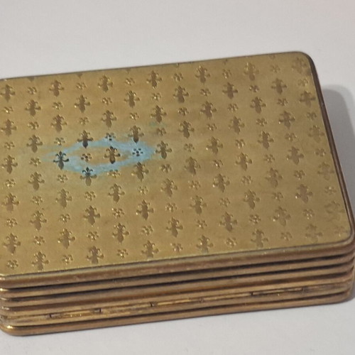 Vintage μεταλλική ταμπακιέρα ή θήκη μακιγιάζ, 1940-1950