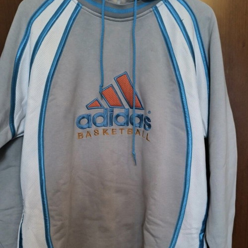 Adidas Basketball vintage hoodie used, grey and blue