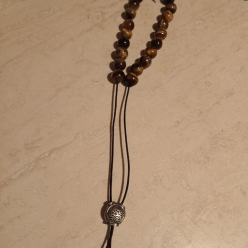 Handmade Komboloi with Tiger Eye and Silver, New