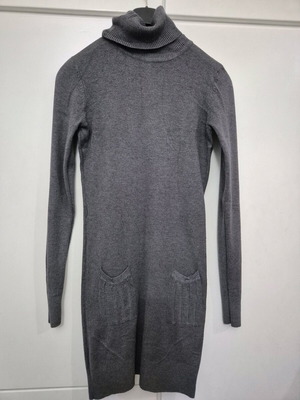 Knitted gray turtleneck dress like new, size S