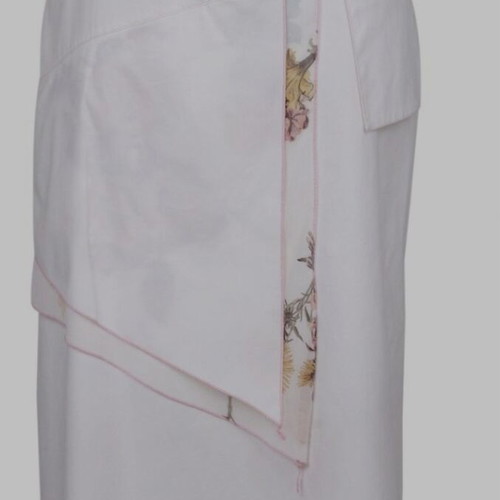 Top Ten Syran Long Women's Skirt like new, double fabric, size 54, white and pink