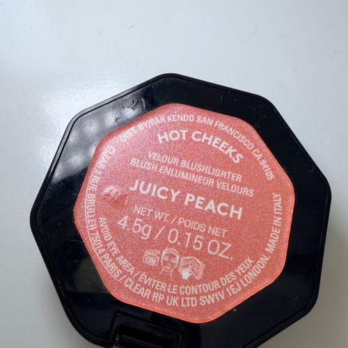 Fenty Beauty blush highlighter used, peach coral orange shimmer