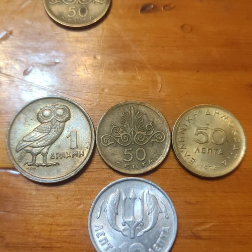 Coins Greece like new, 1973 and 1976, set of 8 pieces