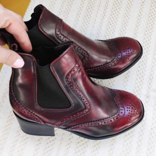 Burgundy ankle boots