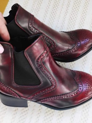 Burgundy ankle boots