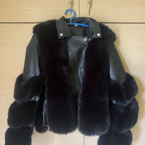 Mochy leather jacket used, black, size S