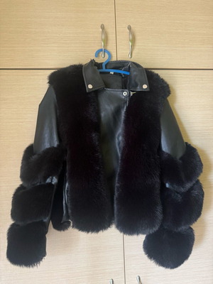 Δερμάτινο μπουφάν Mochy μεταχειρισμένο, μαύρο, μέγεθος S