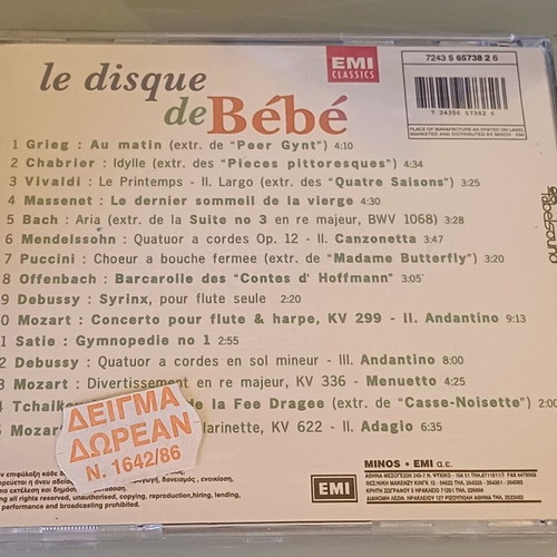 Le Disque De Bébé CD new, classical music
