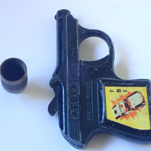Pilaz F.B.I. Toy Gun used, Greek made 1970s collectible