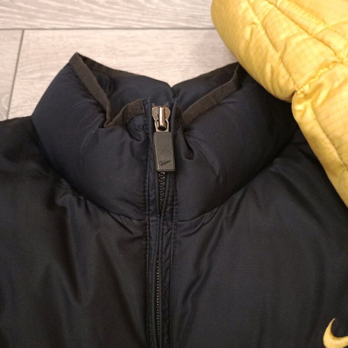 Nike puffer jacket used, yellow and black colorblock