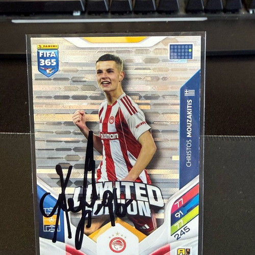 Christos Mouzakitis FIFA 365 Limited Edition signed card new Olympiacos
