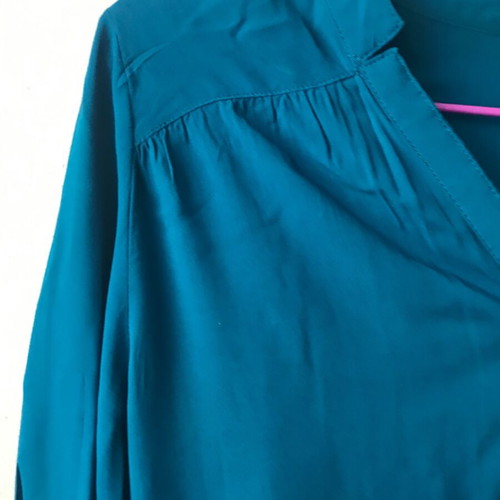 Bershka blouse long sleeve in petrol color like new