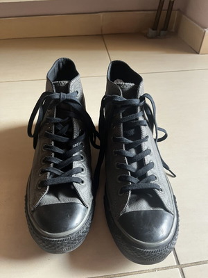 Converse leather shoes, black and grey, size 40