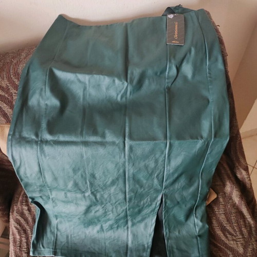 Leather skirt new green XXL 44 16 from Greek manufacturer
