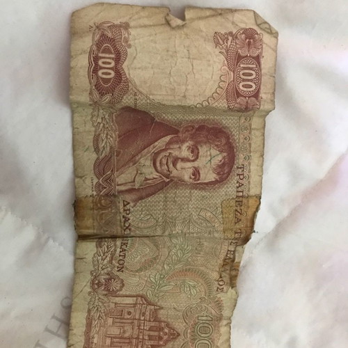 100 Drachma banknotes used, set of two