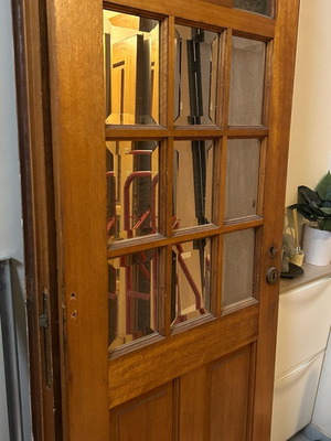 Mahogany wooden interior doors with mirrors used, set of 3
