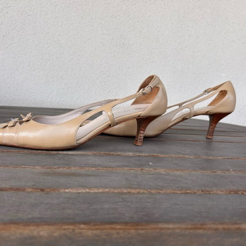Petridis leather summer pumps used, size 40, beige