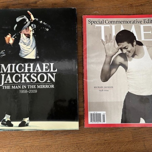 Michael Jackson The Man in the Mirror Book and Time Magazine used