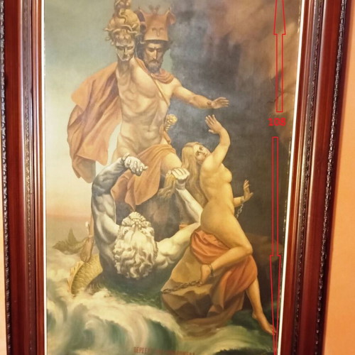 Oil painting Perseus and Andromeda 1948 like new