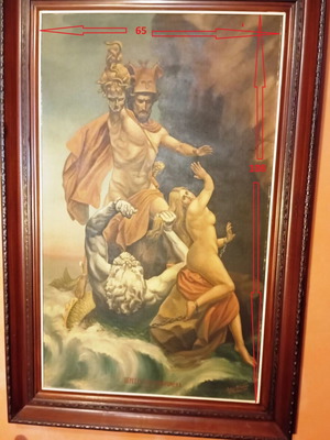 Oil painting Perseus and Andromeda 1948 like new