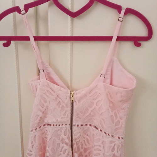 Lace mini dress pink new with adjustable straps