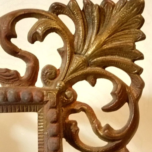 Solid brass frame used, large with carved designs