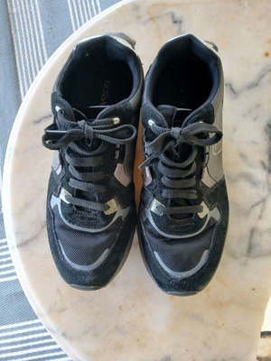 Trussardi women's sneakers size 41 like new, black and silver