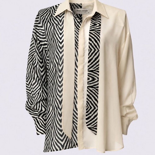Vassia Kostara Zebra Print Shirt one size new