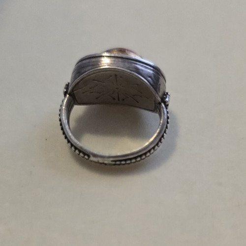 Silver 925 and gold 750 ring with tourmaline, Byzantine style, size 48